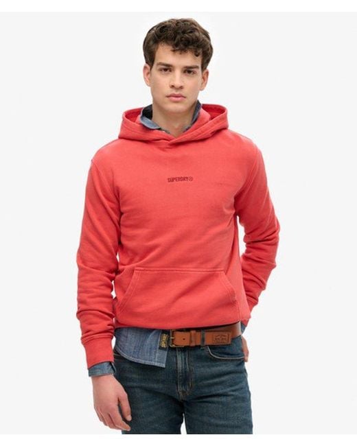 Superdry Red Micro Logo Hoodie for men