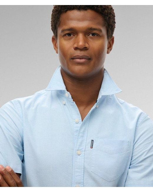 Superdry Blue & Co Oxford Short Sleeve Shirt for men