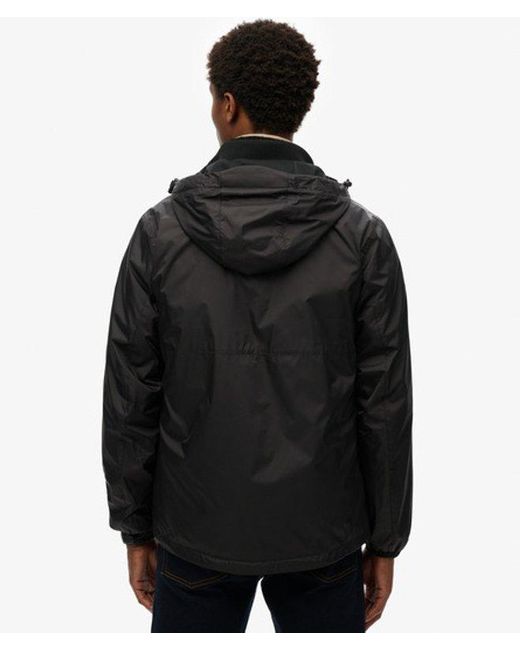 Superdry Black & Co Hooded Logo Windbreaker Jacket for men