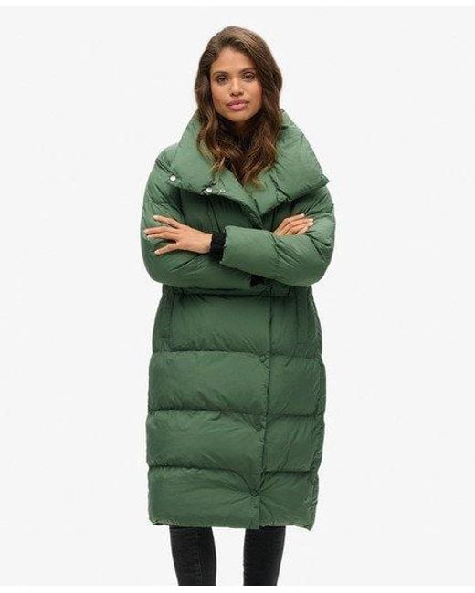 Superdry Green Classic Quilted Puffer Coat