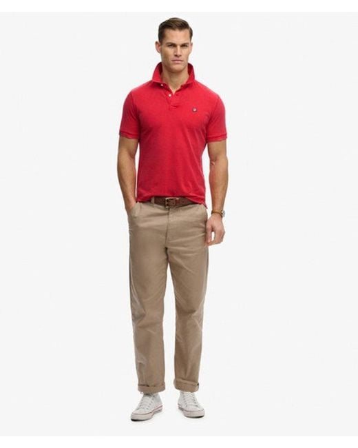 Superdry Red & Co Vintage Destroy Polo Shirt for men
