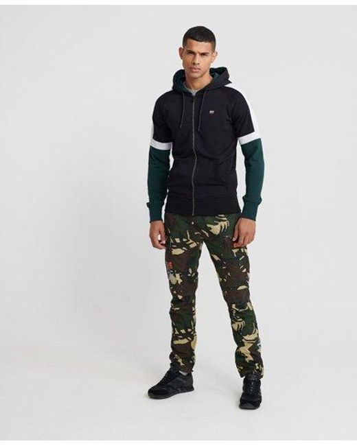 Superdry Blue Collective Colour Block Zip Hoodie for men