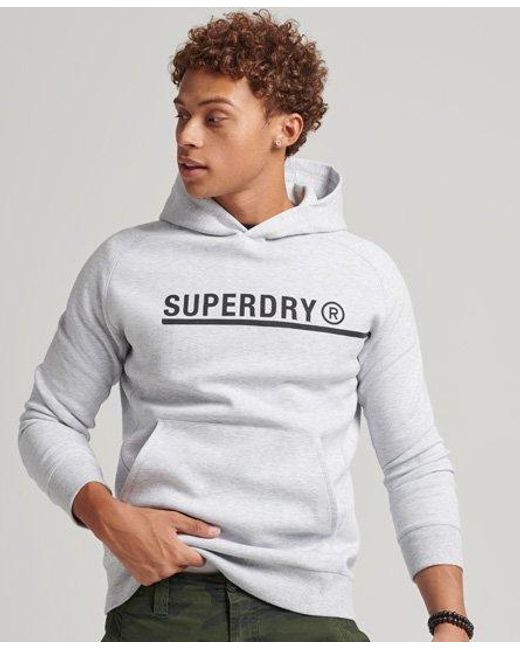 Superdry Gray Code Tech Graphic Hoodie Cadet Marl for men