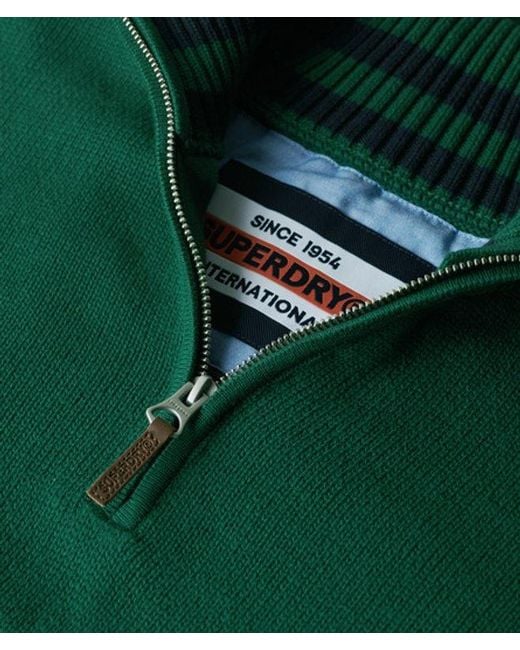Superdry Green & Co Cotton Classics Half-zip Knitted Jumper for men