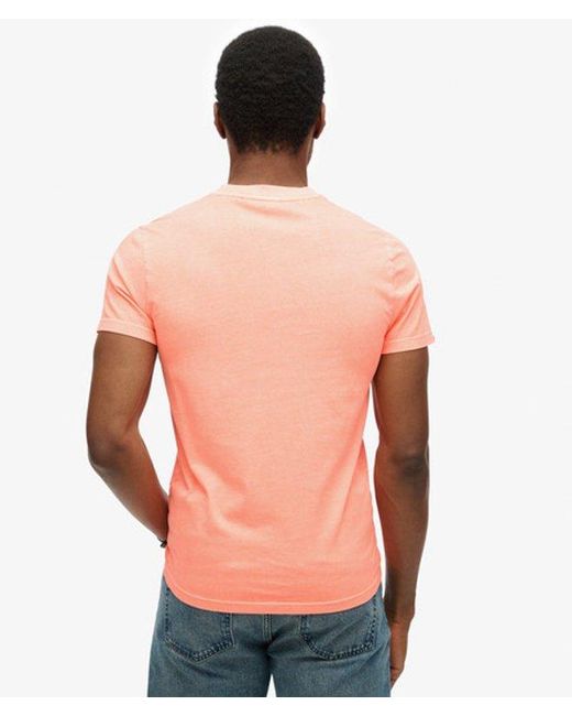 Superdry & Co Slim Fit Embroidered Logo Essential Neon T-shirt for men