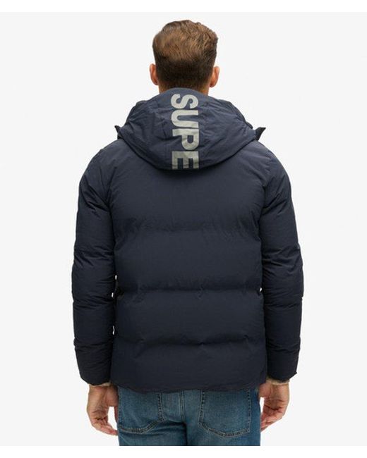 Superdry Blue & Co Hooded Boxy Puffer Jacket for men
