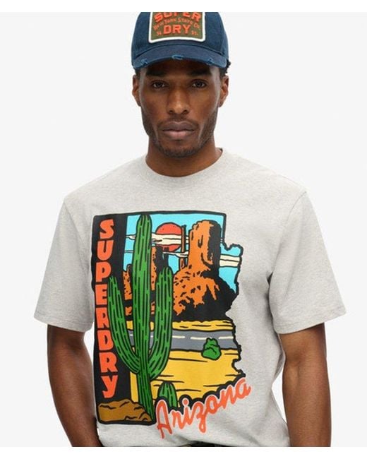 Superdry Green & Co Travel Postcard Graphic T-shirt for men