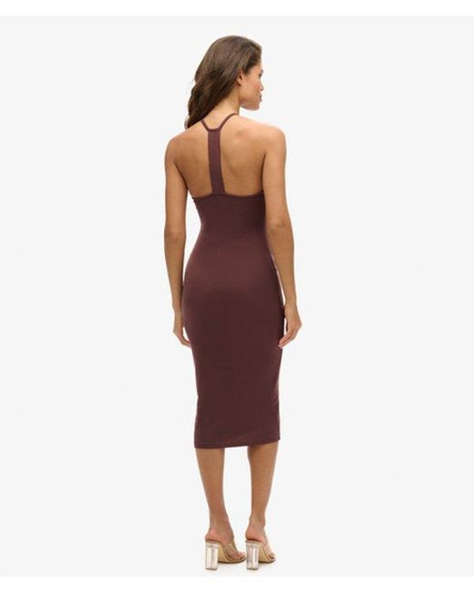 Superdry Red Modal Classic T Back Jersey Midi Dress