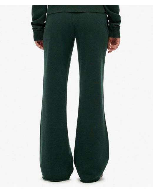 Superdry Athletic joggingbroek Met Wijde Pijpen En Borduursel in het Green