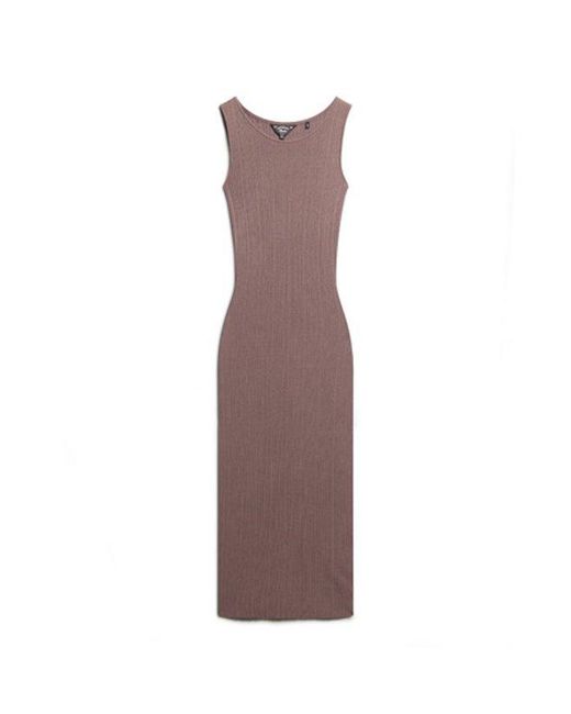 Superdry Brown & Co Rayon Backless Knitted Midi Dress