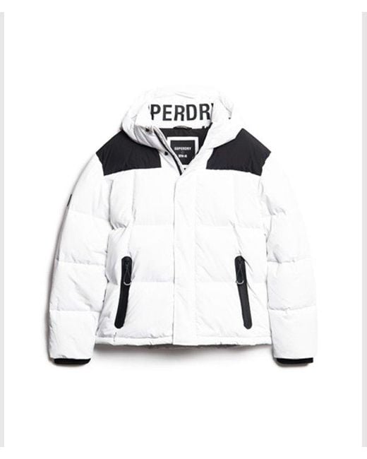 Superdry White & Co Hooded Box Quilt Puffer Jacket for men