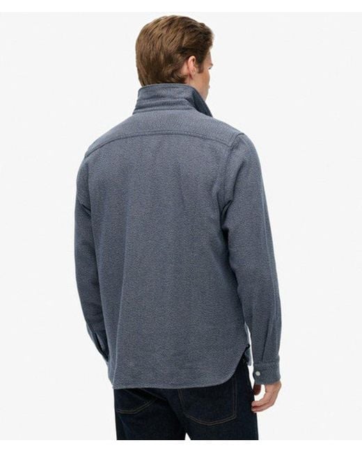 Superdry Merchant Heavy Flannel Overhemd in het Blue voor heren