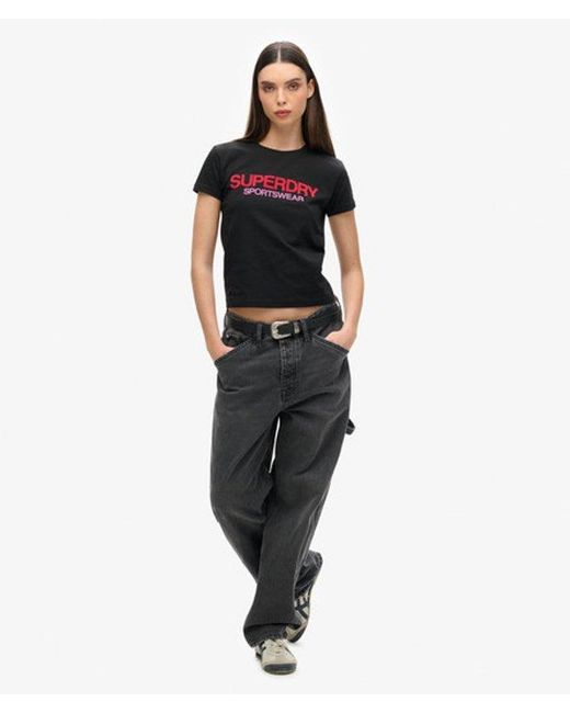 Superdry Black & Co Sportswear Logo Fitted T-shirt