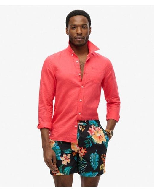 Superdry Black & Co Hawaiian Print 16-inch Swim Shorts for men