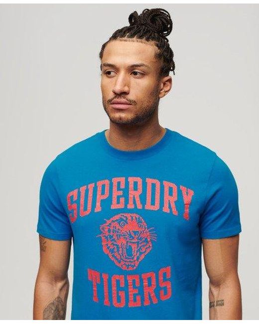 Superdry Track & Field Athletic T-shirt Met Print in het Blue voor heren