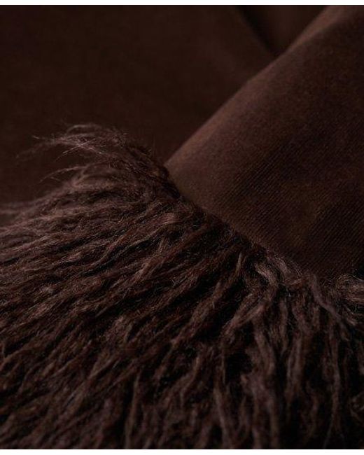 Superdry Brown Faux Fur Lined Afghan Coat