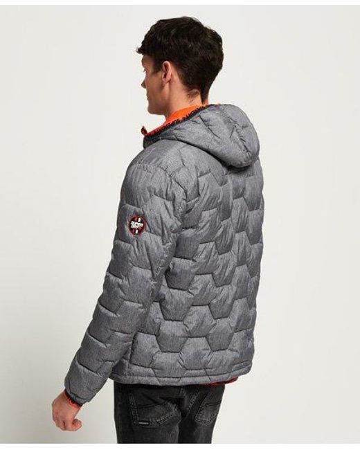 Superdry Gray Hex Quilted Jacket Marl for men