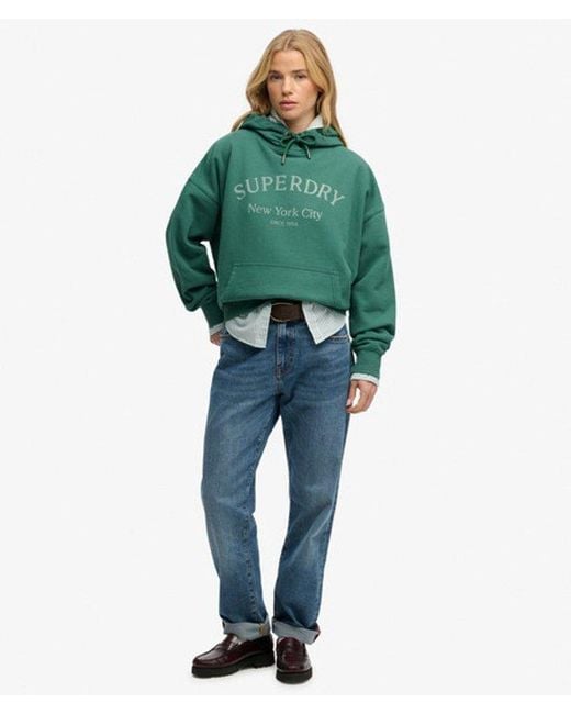 Superdry Luxe Casual Relaxed Hoodie in het Green