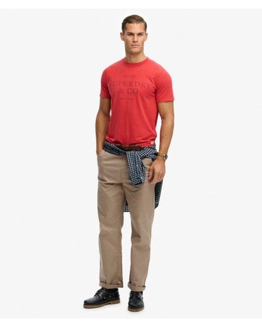 Superdry 1954 Company Relaxed T-shirt in het Red voor heren