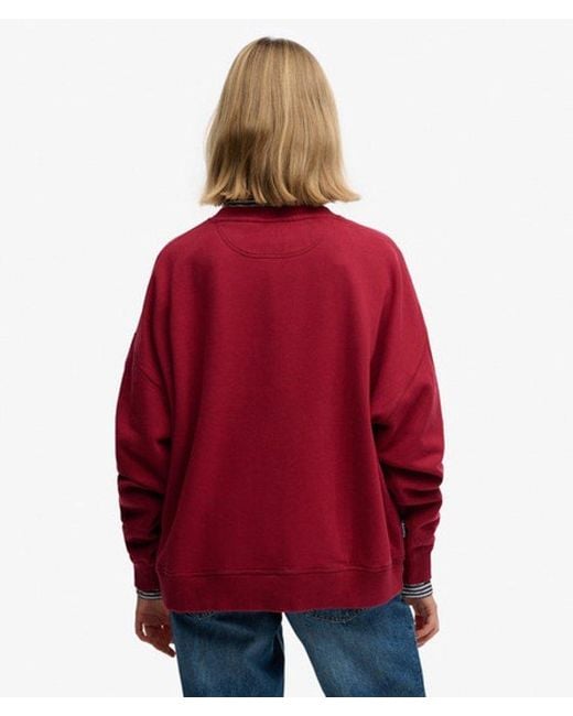 Superdry Red & Co Essential Logo Crew Sweatshirt