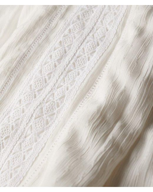 Superdry White Lace Detail Ibiza Cami Maxi Dress