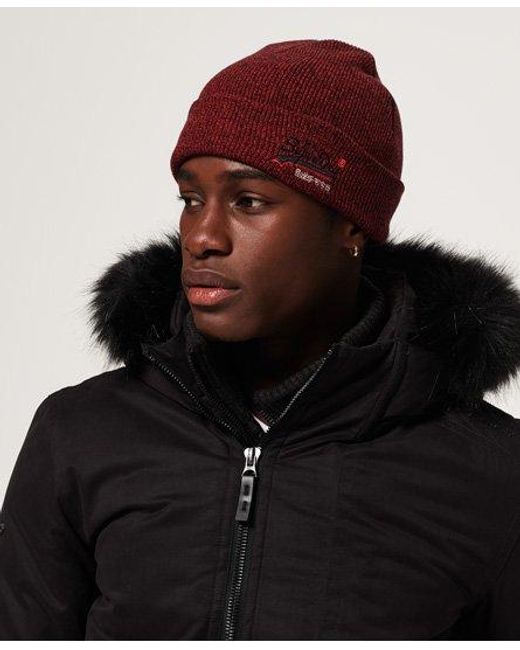 Superdry Red Label Beanie Alabama Grit for men