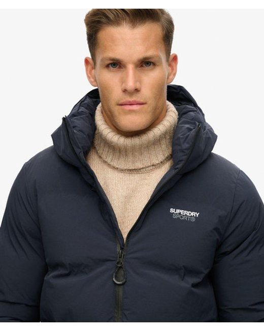 Superdry Blue & Co Hooded Boxy Puffer Jacket for men