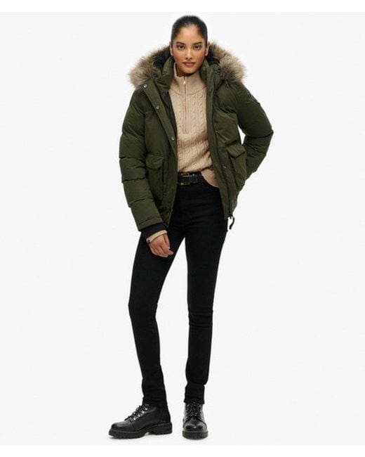 Superdry Green Everest Microfibre Ella Bomber Jacket