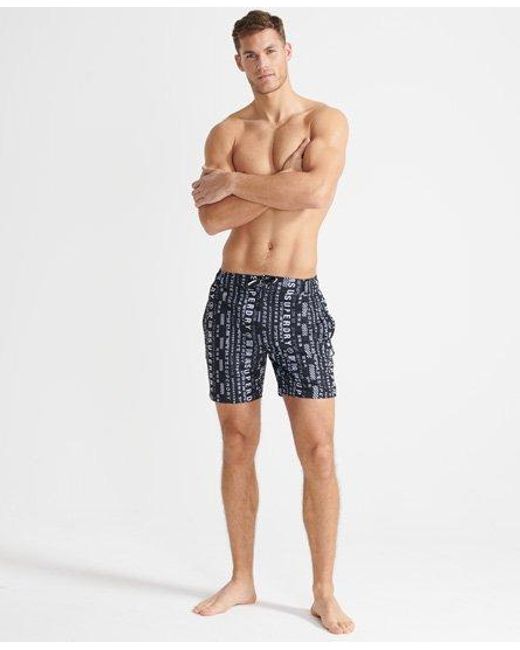 Superdry Blue Sport 21 All Over Print Board Shorts Aop for men