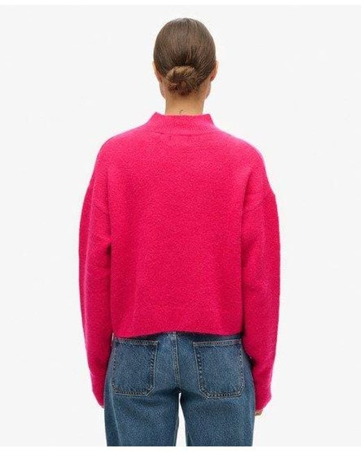 Superdry Red Vintage Essential Mock Neck Jumper