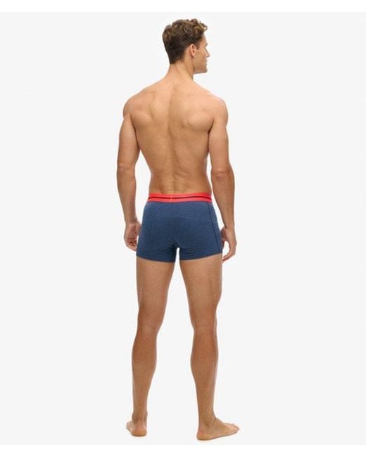 Superdry Blue Organic Cotton Boxer Triple Pack for men