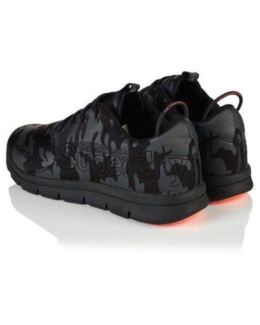 Superdry Black Scuba Runner Trainers Camo for men