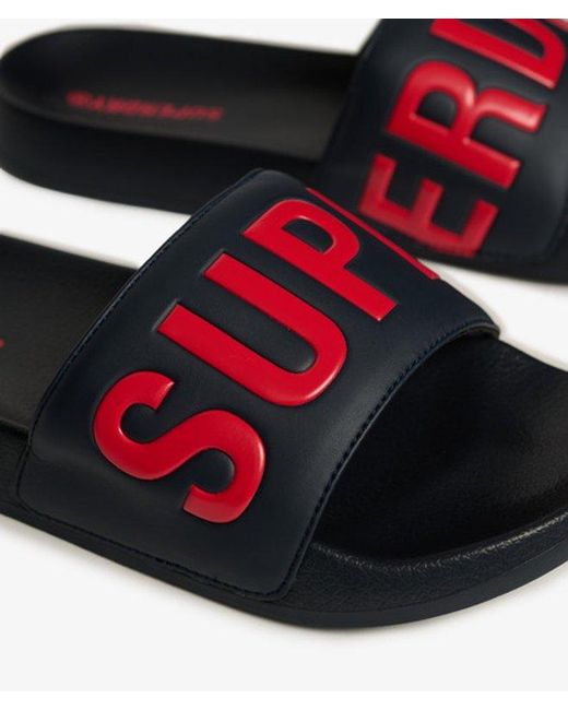 Superdry Black & Co Core Graphic Pool Sliders for men