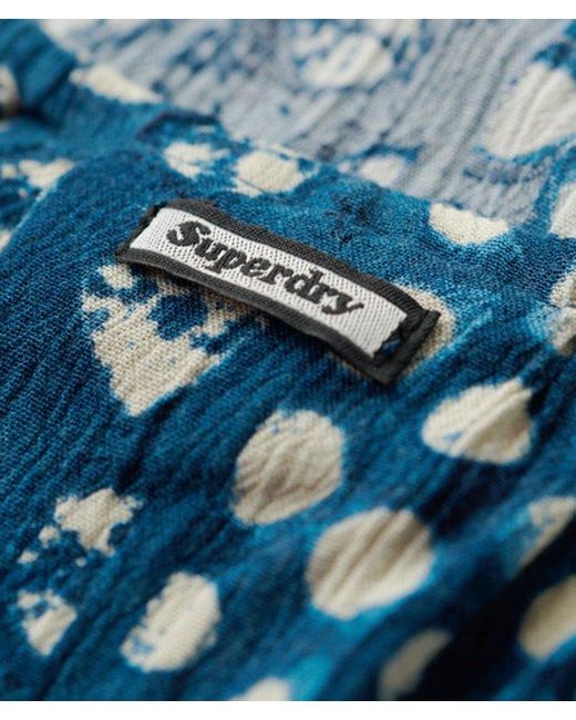 Superdry Blue Printed Beach Halter Top - Size: 16