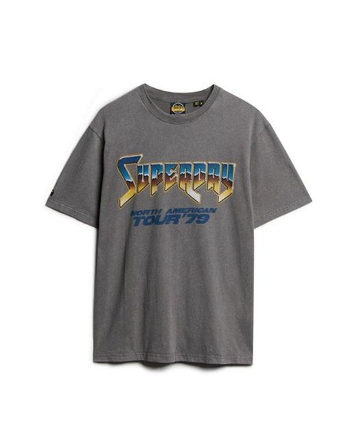 Superdry Gray & Co 70s Rock Graphic Band T-shirt for men