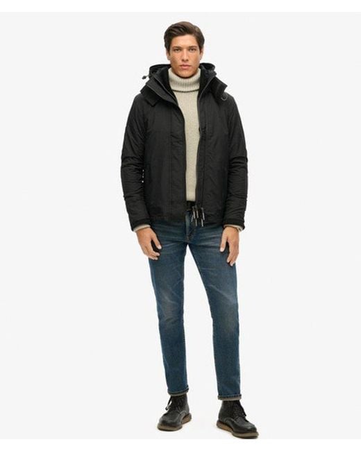 Superdry Black Pop Zip Hood Arctic Sd-Windcheater Jacket for men