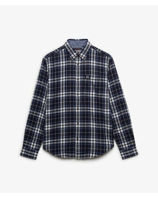 Superdry Blue & Co Long Sleeve Cotton Lumberjack Shirt for men