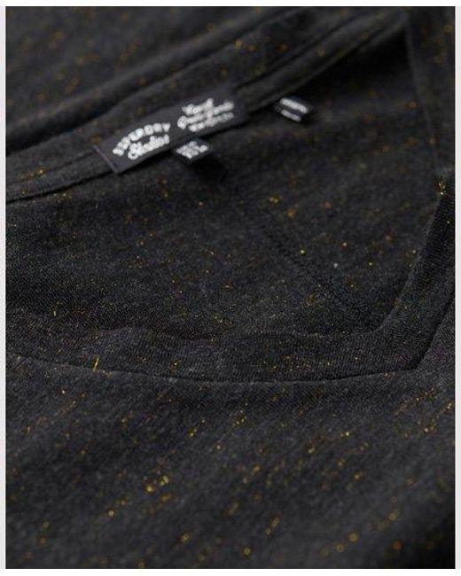 Superdry Black Long Sleeve Jersey V-neck Top