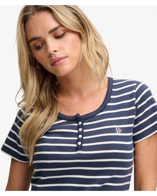 Superdry Blue & Co Athletic Essentials Button Down T-shirt