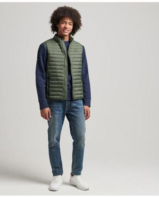 Superdry Green Tech Core Down Gilet Dark Moss for men
