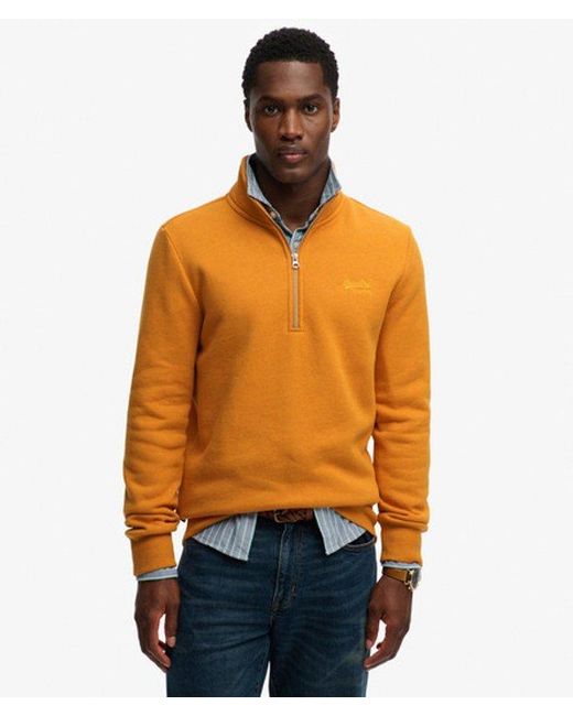Superdry Orange & Co Vintage Logo Embroidered Half Zip Sweatshirt for men