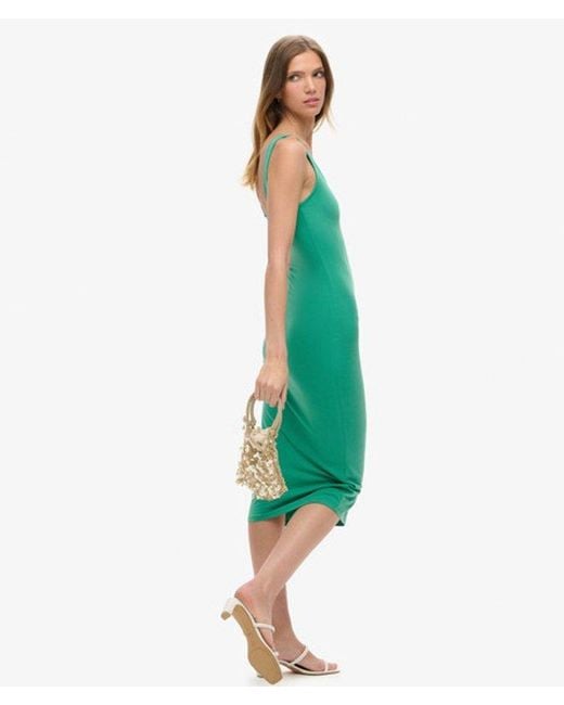 Superdry Green & Co Modal Square Neck Jersey Midi Dress