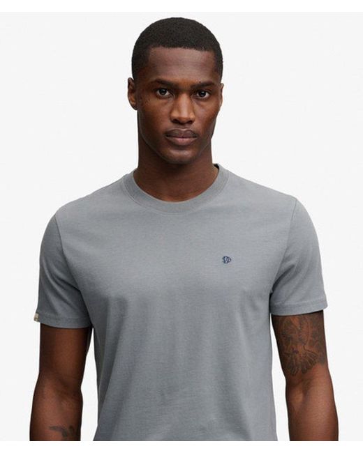 Superdry Gray Sd & Co Logo Embroidered T-Shirt for men