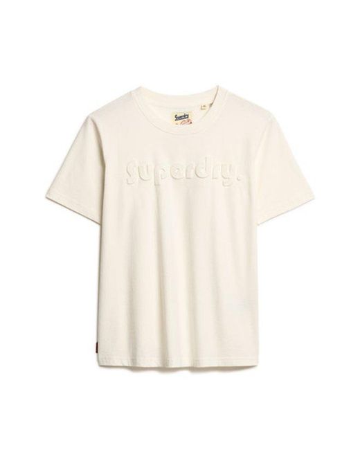 Superdry White & Co Embossed Logo Relaxed T-shirt