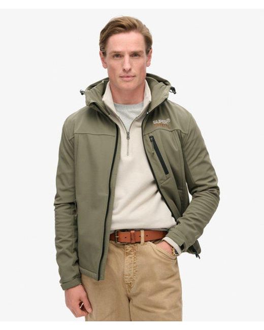 Superdry Softshell Trekkerjas Van Ripstop Met Capuchon in het Green voor heren