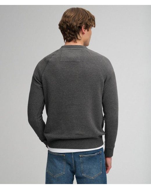 Superdry Gray & Co Athletic Felt Applique Crew Neck Sweatshirt for men