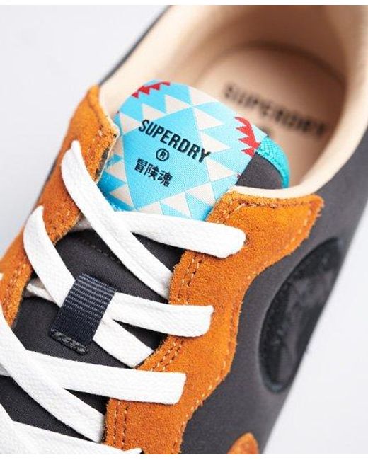 Superdry White Retro Runner Trainers Ochre//Petrol for men