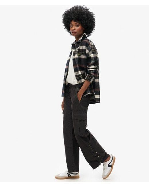 Superdry Black Low Rise Wide Leg Cargo Pants