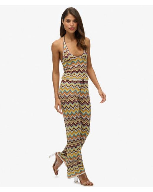 Superdry Metallic & Co Zigzag Knit Wide Trousers