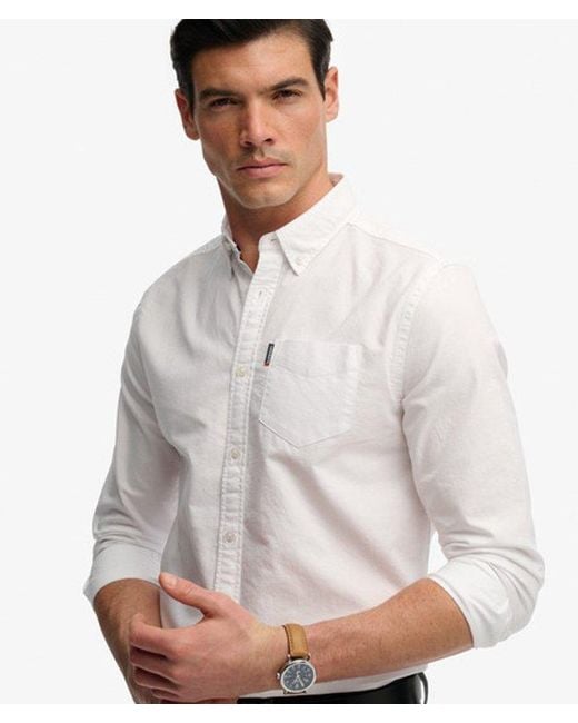 Superdry White & Co Essential Oxford Long Sleeve Shirt for men